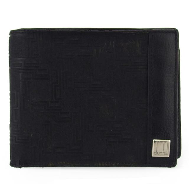 【X'masセール★30%OFF】ダンヒル Dunhill 二つ折り財布ディーエイト D8 ブラック シルバー レディース 中古