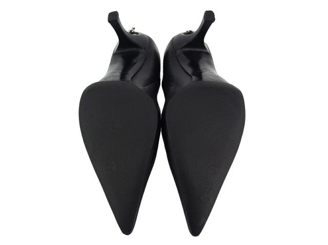 【30％OFF★週末タイムSALE】ディオール Dior パンプスポインテッドトゥ ♯36 ハートカデナ＆Dキー ブラック シルバー レディース 中古_9
