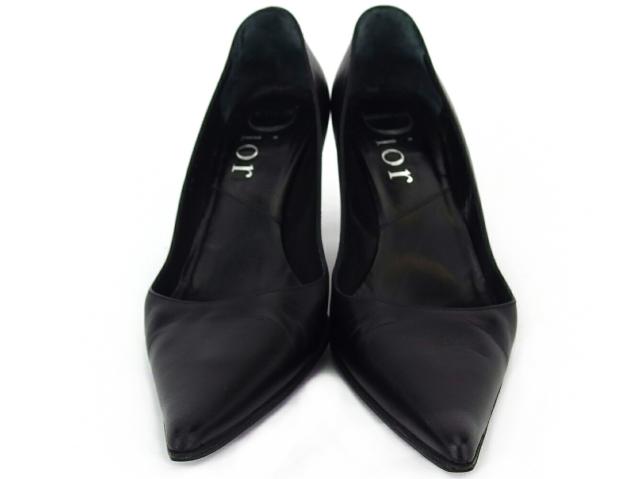 【30％OFF★週末タイムSALE】ディオール Dior パンプスポインテッドトゥ ♯36 ハートカデナ＆Dキー ブラック シルバー レディース 中古_1