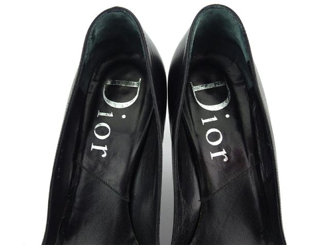 【30％OFF★週末タイムSALE】ディオール Dior パンプスポインテッドトゥ ♯36 ハートカデナ＆Dキー ブラック シルバー レディース 中古_3