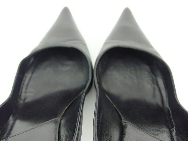 【30％OFF★週末タイムSALE】ディオール Dior パンプスポインテッドトゥ ♯36 ハートカデナ＆Dキー ブラック シルバー レディース 中古_4