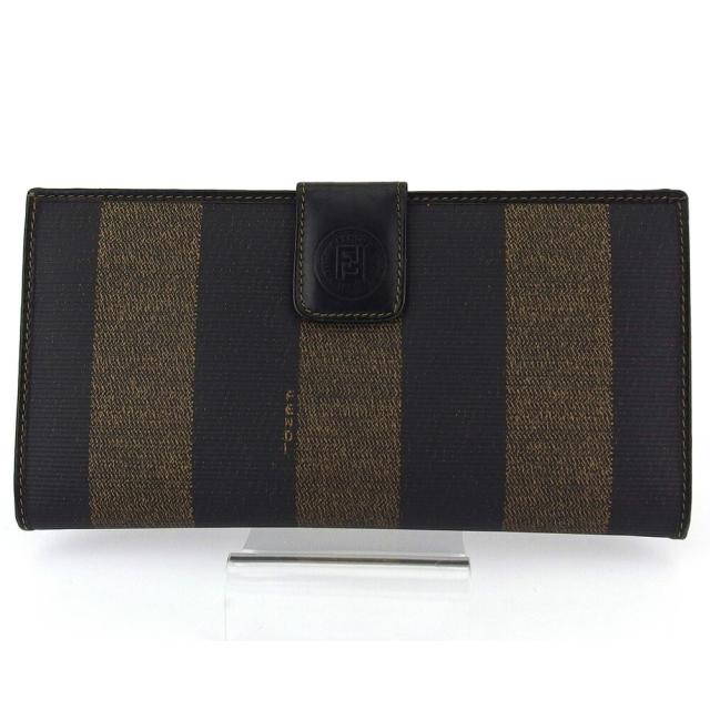 【BIGお買い物ラリー★30%OFFセール中】フェンディ FENDI 長財布ペカン ブラック ベージュ レディース 中古