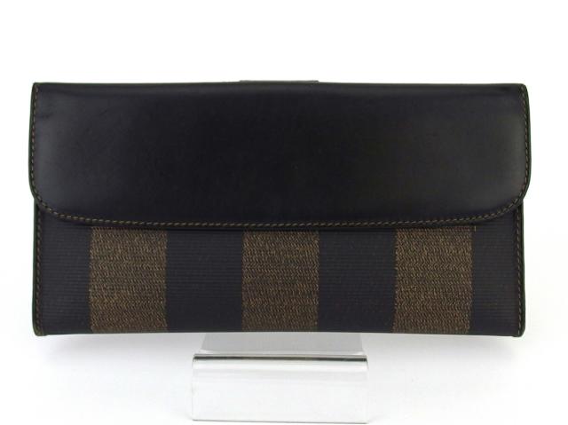 【GWタイムセール】フェンディ FENDI 長財布ペカン ブラック ベージュ レディース 中古_1
