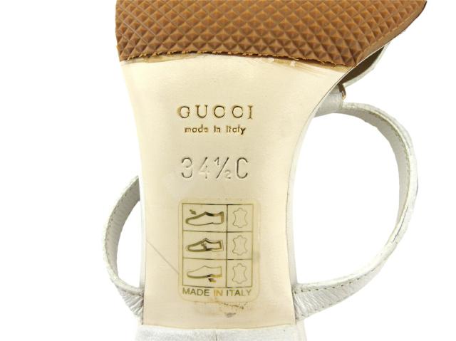 【週末セール★30％OFF】グッチ GUCCI サンダルダブルG ♯34ハーフC インターロッキングGマーク ホワイト 白 ベージュ ゴールド レディース 中古_7
