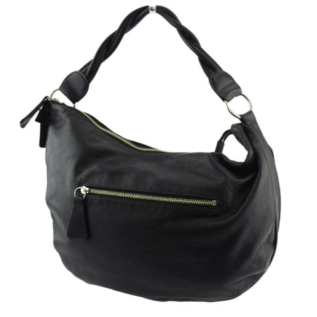 【BIGお買い物ラリー★30%OFFセール中】ランバン LANVIN ショルダーバッグJLマーク ブラック シルバー レディース 中古