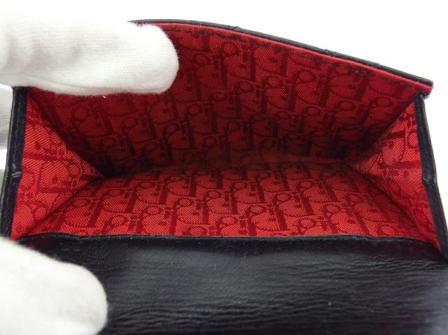【GWタイムセール】ディオール Dior 二つ折り財布レディディオール カナージュステッチ ブラック ゴールド レディース 中古_7