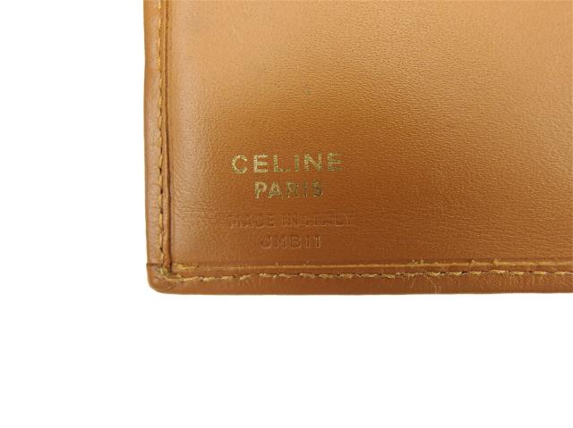 セリーヌ CELINE 二つ折り財布マカダム ブラウン ベージュ レディース 中古_10