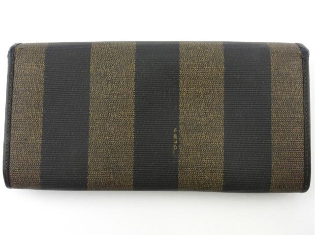 【極美品】　FENDI フェンディ　ズッカ　長財布　二つ折り　ブラウン FENDI フェンディ ズッカ キャンバス 長財布 ブラウン系 二つ折り