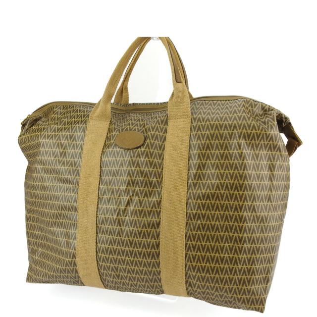 【BIGお買い物ラリー★30%OFFセール中】マリオ・ヴァレンティノ MARIO VALENTINO ボストンバッグMVマーク ブラウン ベージュ レディース 中古