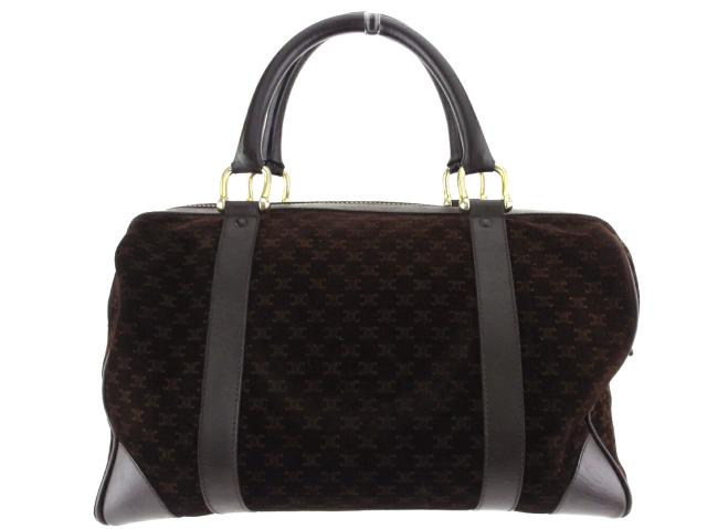 【GWタイムセール】セリーヌ CELINE ハンドバッグマカダム ブラウン ベージュ ゴールド レディース 中古_1
