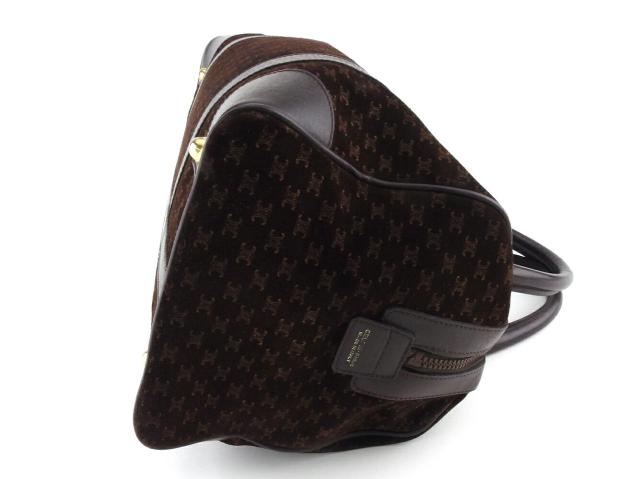 【GWタイムセール】セリーヌ CELINE ハンドバッグマカダム ブラウン ベージュ ゴールド レディース 中古_3