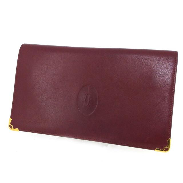 【BIGお買い物ラリー★30%OFFセール中】カルティエ CARTIER 長財布マストライン ボルドー ゴールド レディース 中古
