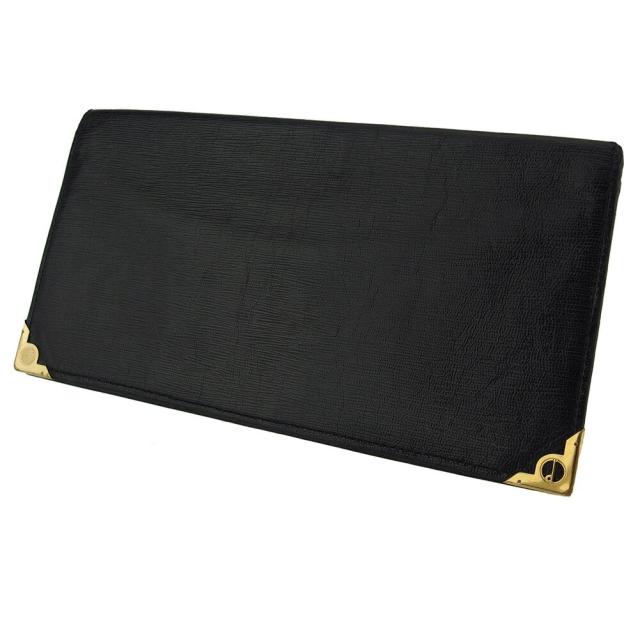 【BIGお買い物ラリー★30%OFFセール中】ダンヒル Dunhill 札入れdマークプレート ブラック ゴールド レディース 中古