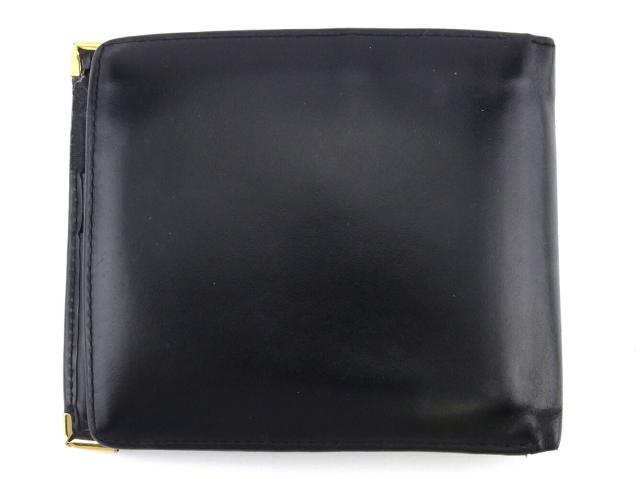 【BIGお買い物ラリー★30%OFFセール中】ダンヒル Dunhill 二つ折り財布オックスフォード ロゴプレート ブラック ゴールド レディース 中古 BIGお買い物ラリー☆20％OFFセール中】ダンヒル Dunhill 二つ折り財布