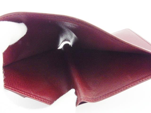 カルティエ CARTIER 二つ折り財布マストライン ボルドー ゴールド レディース 中古_9
