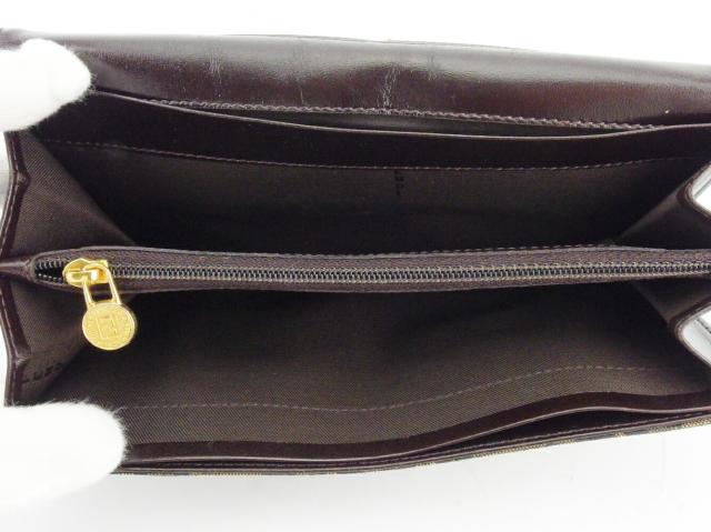 フェンディ FENDI 長財布レオパード ヒョウ ベージュ ブラック ゴールド レディース 中古_5