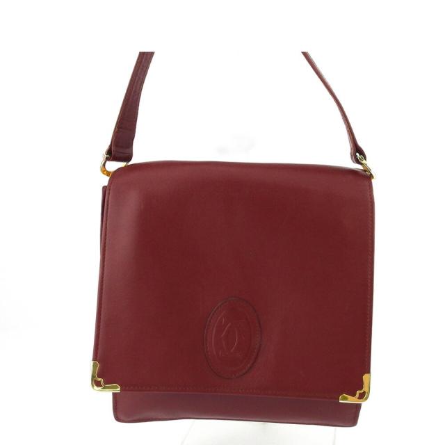 【BIGお買い物ラリー★30%OFFセール中】カルティエ CARTIER ショルダーバッグマストライン ボルドー ゴールド レディース 中古