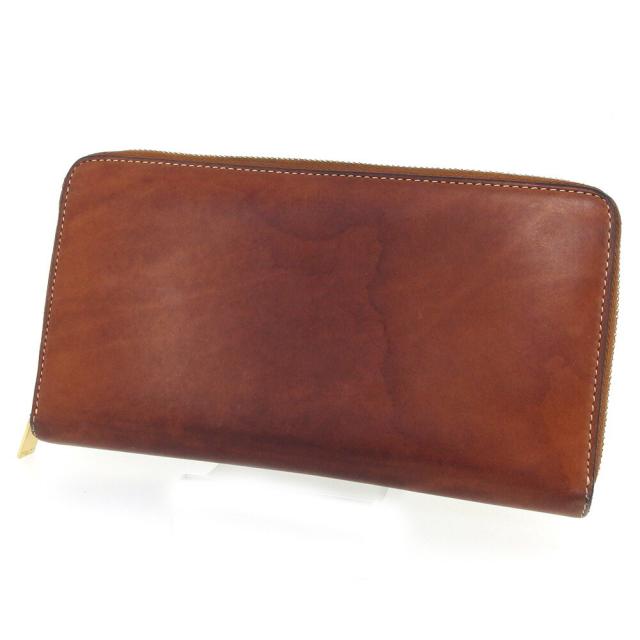 【BIGお買い物ラリー★30%OFFセール中】セリーヌ CELINE 長財布ロゴ ブラウン ゴールド レディース 中古