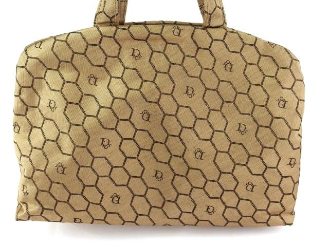 【30％OFF★週末タイムセール】ディオール Dior ハンドバッグハニカム柄 オールドディオール ベージュ ブラウン ゴールド レディース 中古_2