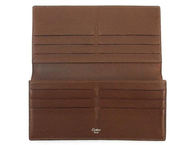 【GWタイムセール】カルティエ CARTIER 長財布サントス ブラウン レディース 中古_4