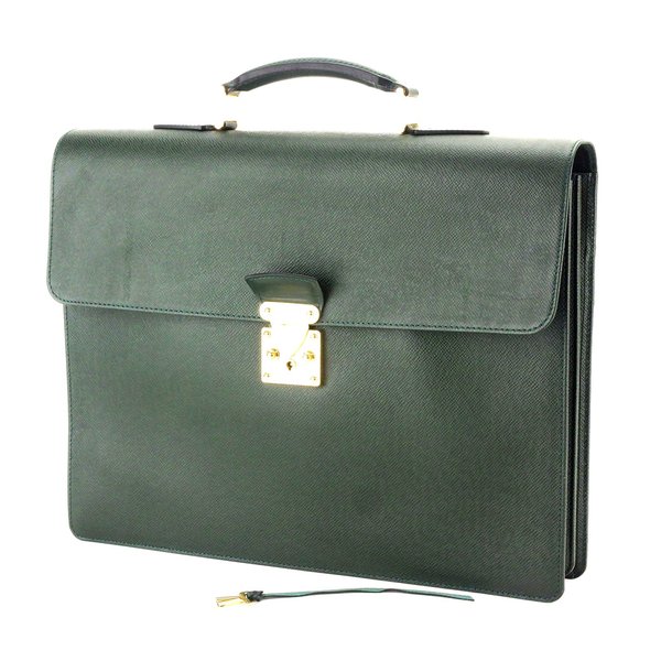 【BIGお買い物ラリー★30%OFFセール中】ルイ・ヴィトン LOUIS VUITTON ビジネスバッグタイガ モスコバ グリーン ゴールド レディース 中古