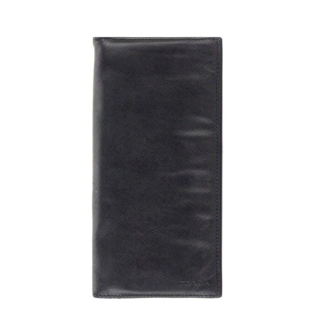 【BIGお買い物ラリー★30%OFFセール中】プラダ PRADA 長財布ロゴ ブラック レディース 中古