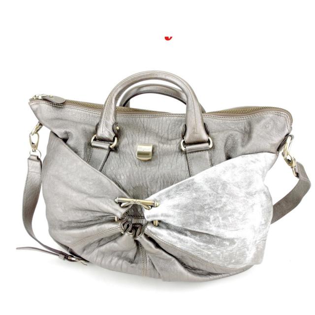 【BIGお買い物ラリー★30%OFFセール中】サルヴァトーレフェラガモ Salvatore Ferragamo ショルダーバッグガンチーニ ブラウン シルバー系 レディース 中古