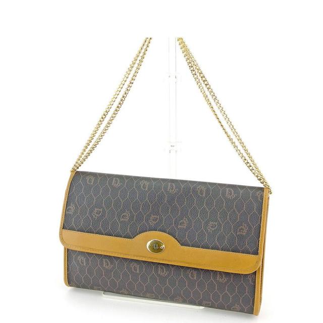 【BIGお買い物ラリー★30%OFFセール中】ディオール Dior ショルダーバッグロゴ柄 オールドディオール ブラック ブラウン ベージュ ゴールド レディース 中古