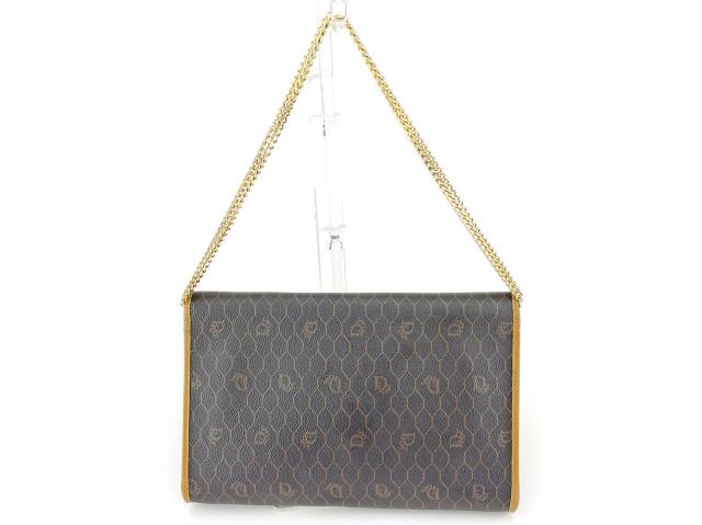 ディオール Dior ショルダーバッグロゴ柄 オールドディオール ブラック ブラウン ベージュ ゴールド レディース 中古_1