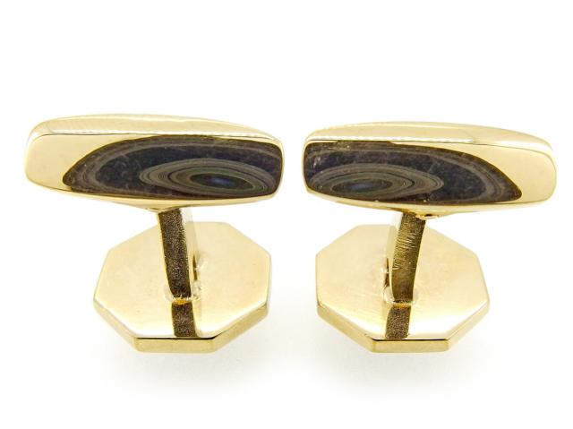 サンローラン SAINT LAURENT カフスYSLロゴ 八角形 スウィヴル式