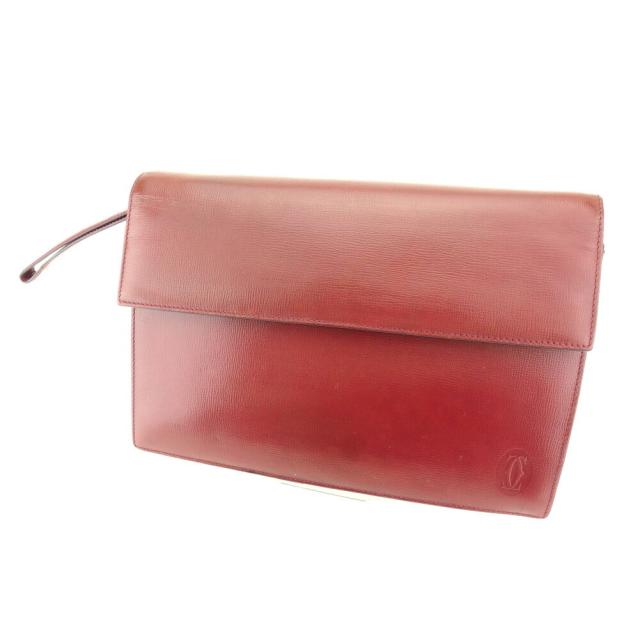 【BIGお買い物ラリー★30%OFFセール中】カルティエ CARTIER クラッチバッグマストライン ボルドー レディース 中古