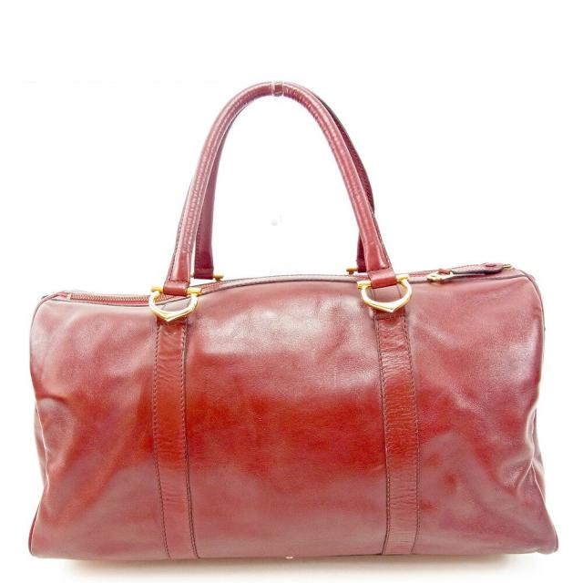 【X'masセール★30%OFF】カルティエ CARTIER ボストンバッグマストライン ボルドー レディース 中古