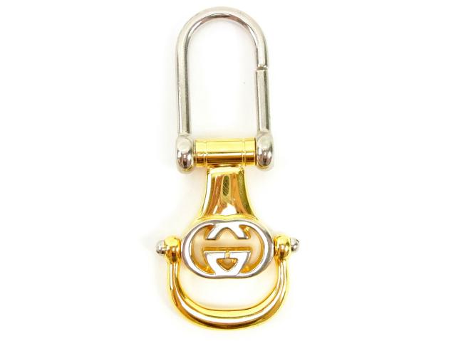グッチ GUCCI キーホルダーインターロッキング シルバー ゴールド