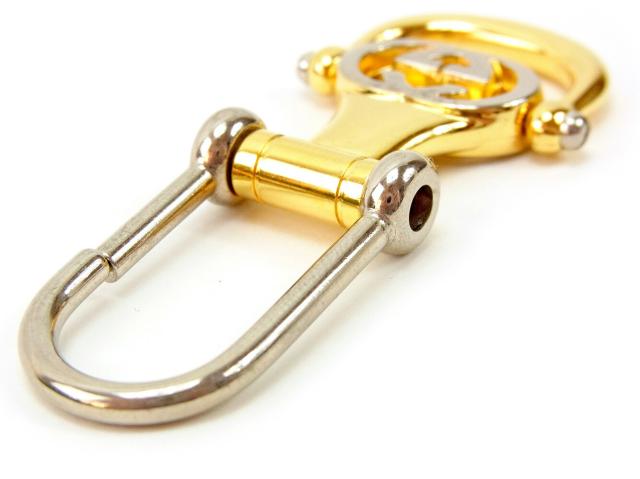 グッチ GUCCI キーホルダーインターロッキング シルバー ゴールド