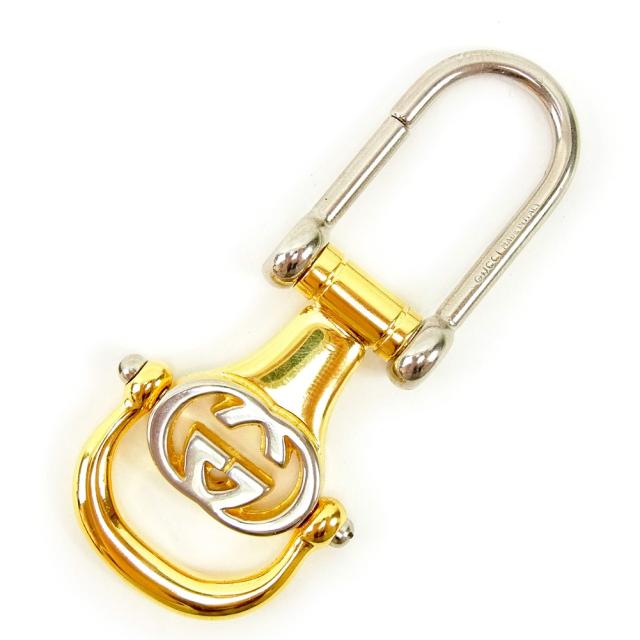 グッチ GUCCI キーホルダーインターロッキング シルバー ゴールド