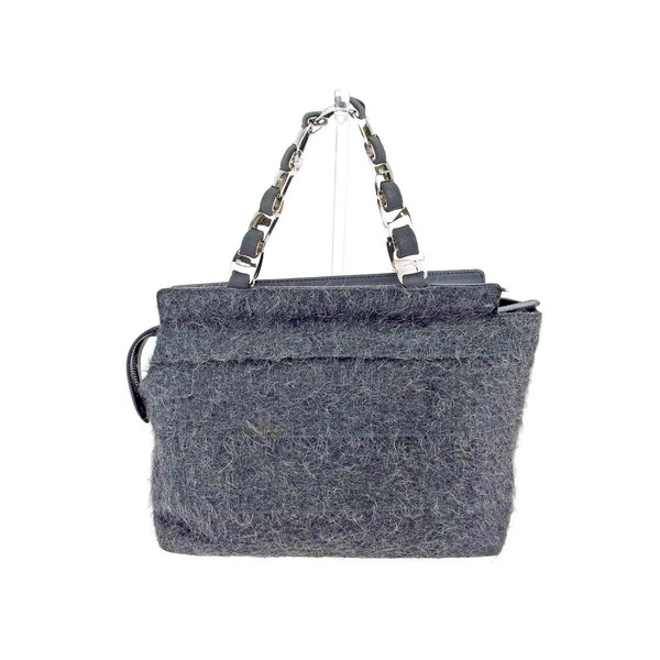【GWタイムセール】サルヴァトーレフェラガモ Salvatore Ferragamo ハンドバッグヴァラ金具 グレー 灰色 レディース 中古_1