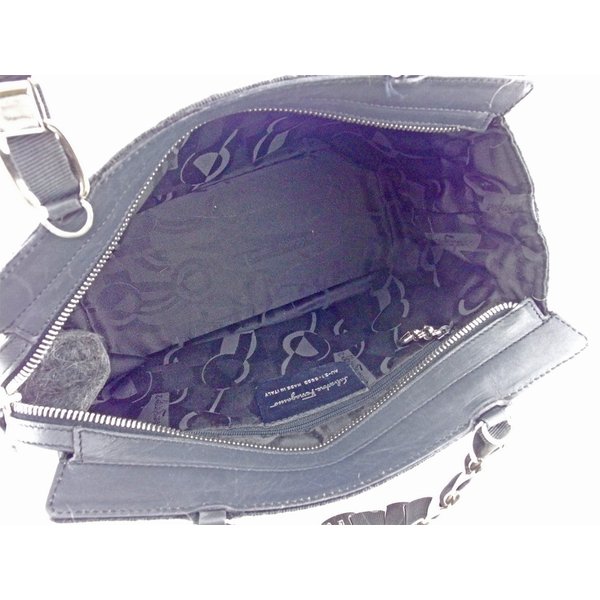 【GWタイムセール】サルヴァトーレフェラガモ Salvatore Ferragamo ハンドバッグヴァラ金具 グレー 灰色 レディース 中古_5