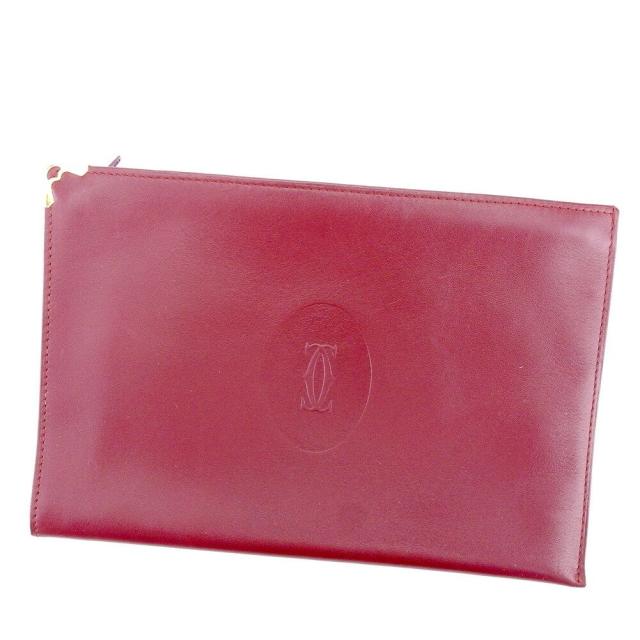 【BIGお買い物ラリー★30%OFFセール中】カルティエ CARTIER ポーチマストライン ボルドー レディース 中古