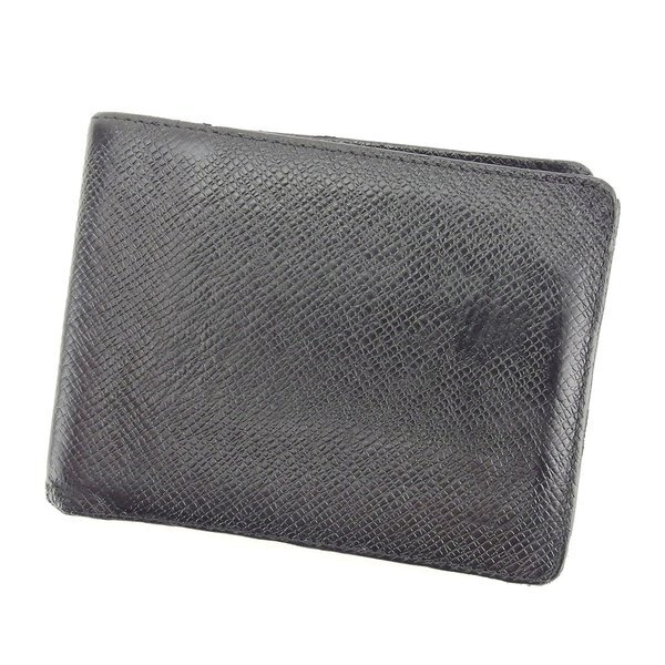 【BIGお買い物ラリー★30%OFFセール中】ルイ・ヴィトン LOUIS VUITTON 札入れタイガ ポルトビエ6カルトクレディ ブラック レディース 中古