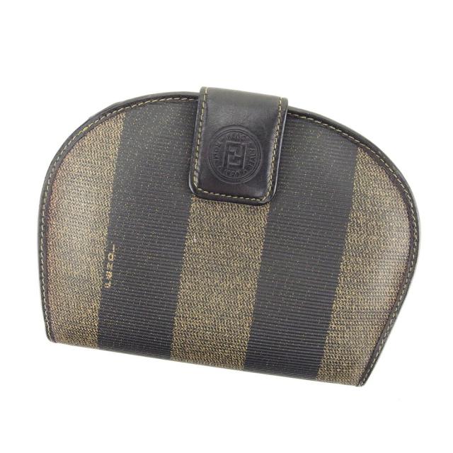 【BIGお買い物ラリー★30%OFFセール中】フェンディ FENDI 二つ折り財布ペカン ブラック ベージュ レディース 中古