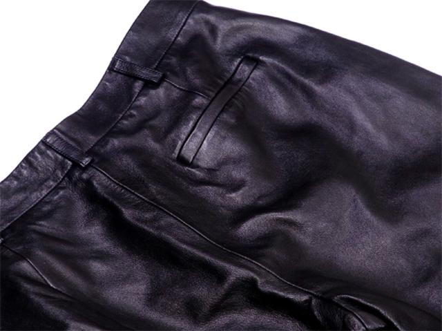 【週末タイムセール】フェンディ FENDI パンツレザー ♯40サイズ ブラック レディース 中古_4