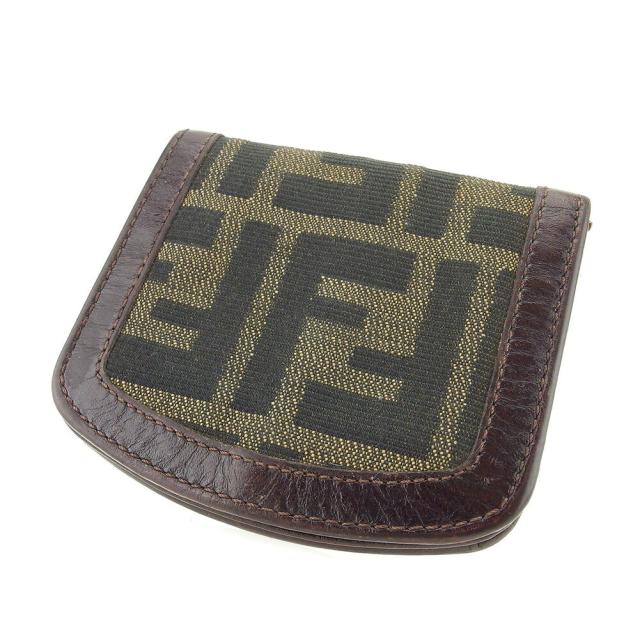 【BIGお買い物ラリー★30%OFFセール中】フェンディ FENDI ケースズッカ ブラック ベージュ ブラウン レディース 中古