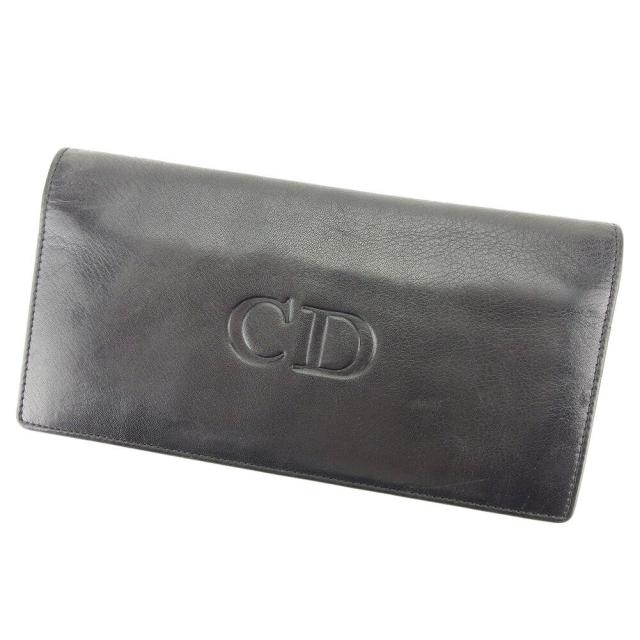 ディオール Dior 長財布CDマーク ブラック レッド レディース 中古