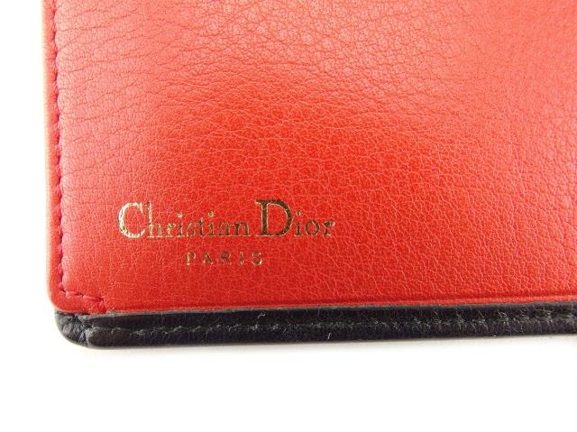 極美品　Dior ディオール　二つ折り財布　レザー　CDロゴ型押し　黒赤 楽天市場】【未使用品】 ディオール Dior CD Icon ウォレット ブラック