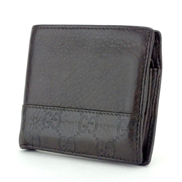 【BIGお買い物ラリー★30%OFFセール中】グッチ GUCCI 二つ折り財布グッチシマ ブラウン レディース 中古