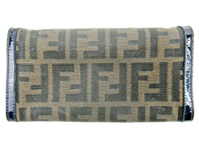 フェンディ FENDI 長財布ズッカ ネイビー ブラウン ブラック レディース 中古_1