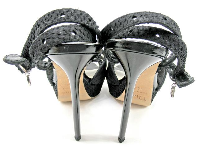 【30％OFF★週末タイムセール】ディオール Dior サンダルクロコダイル型押し ブラック レディース 中古_3
