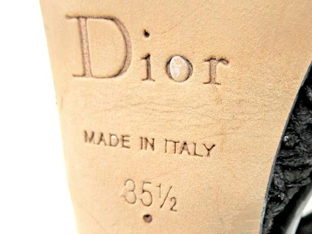 【30％OFF★週末タイムセール】ディオール Dior サンダルクロコダイル型押し ブラック レディース 中古_8