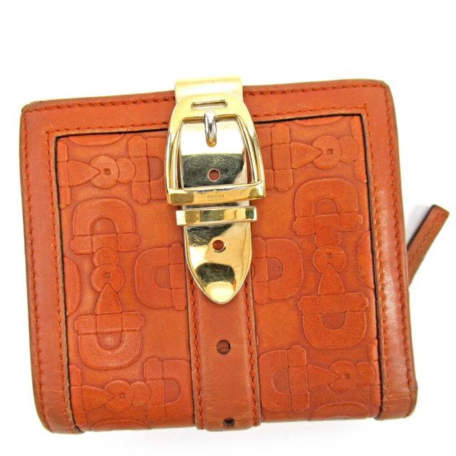 【BIGお買い物ラリー★30%OFFセール中】グッチ GUCCI 二つ折り財布ホースビット ブラウン レディース 中古