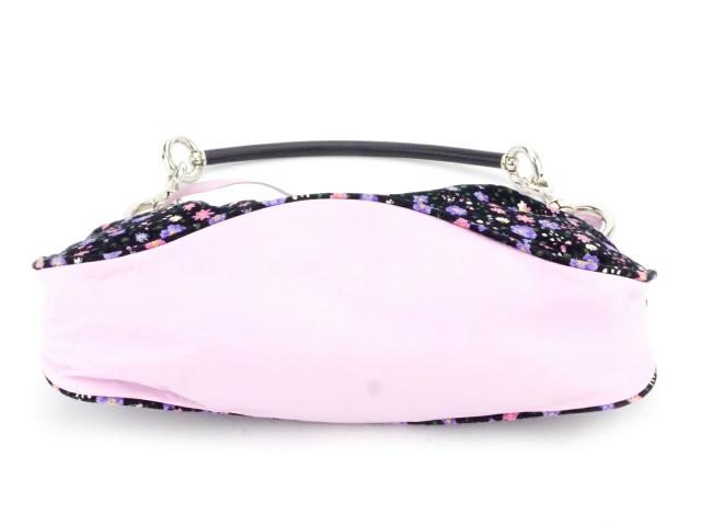 【GWタイムセール】ドルチェアンドガッバーナ DOLCE&GABBANA ハンドバッグフラワー柄 ドルガバ ブラック パープル シルバー系 レディース 中古_4